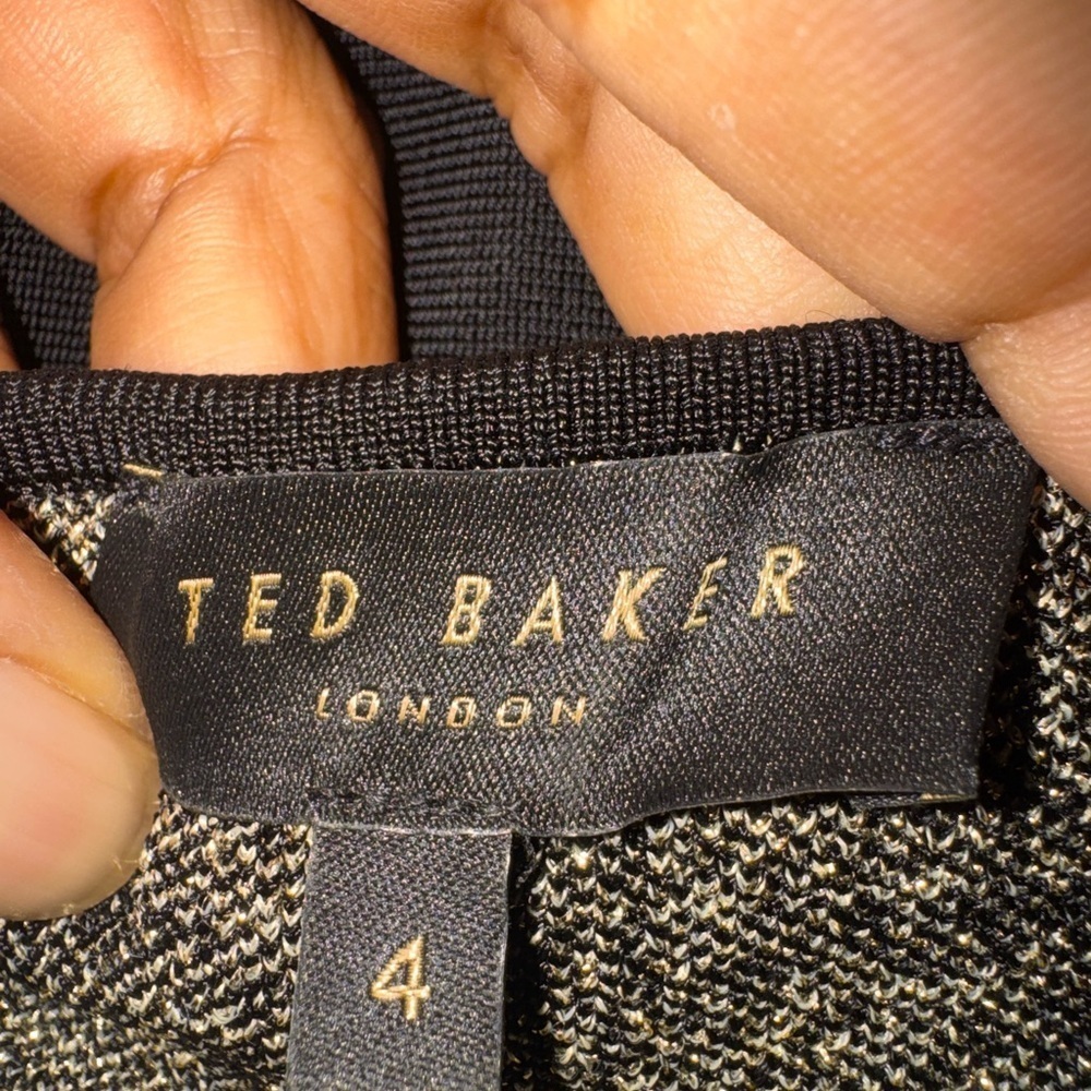 Ted Baker Black and gold Patterned Mini Dress - Picture 8 of 12